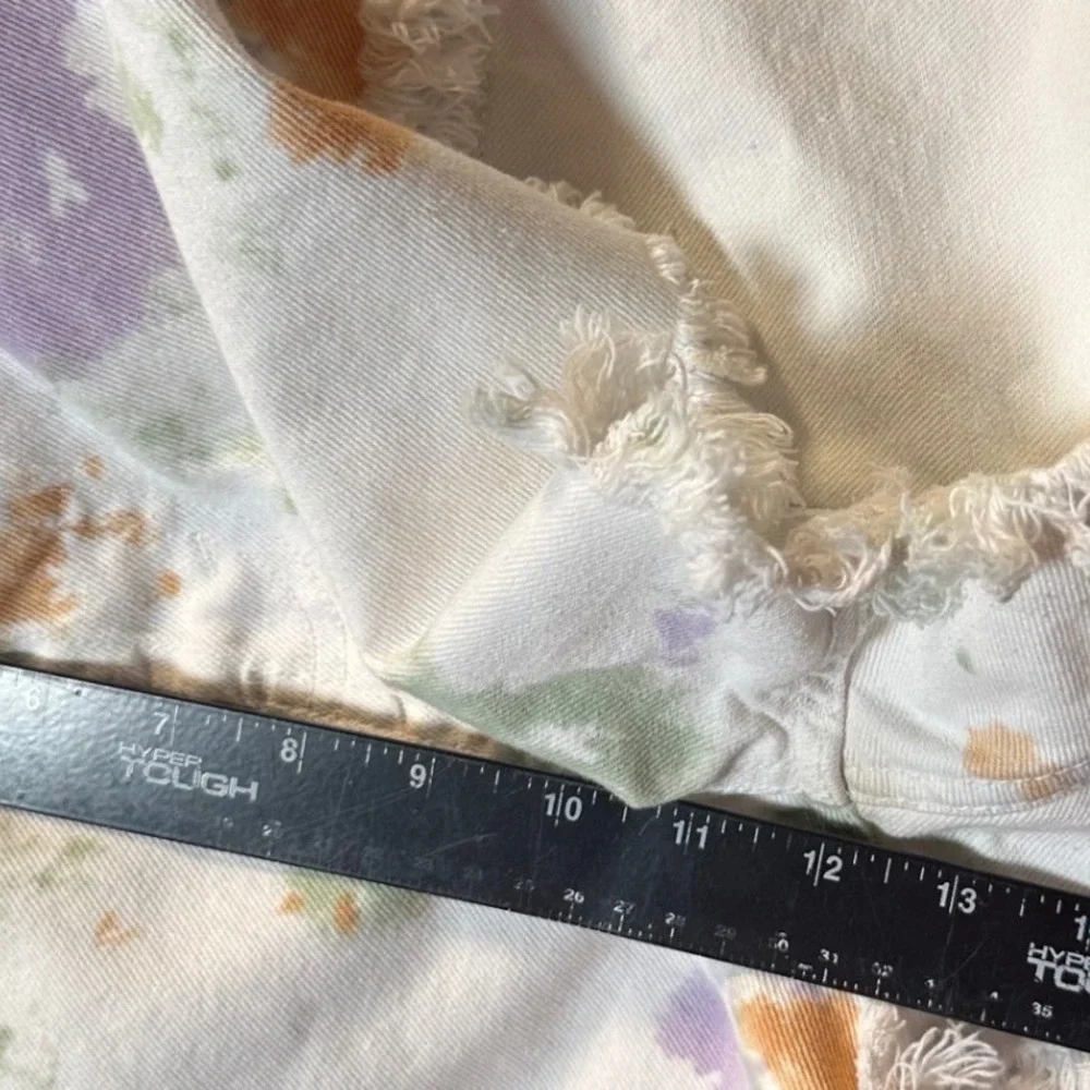 Wild‎ Fable Girls Tie Dye High Rise Denim Shorts White Purple Orange Size 14